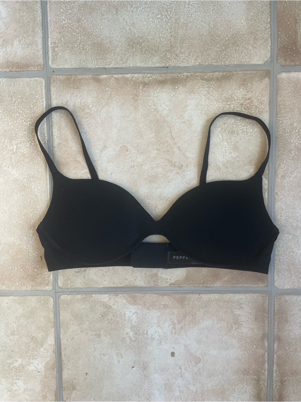 Pepper The Lift Up Bra, black, shallow cups underwire, smoothing; size 36A